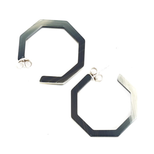 Cellulose Acetate Medium Octagonal Hoops - Bone