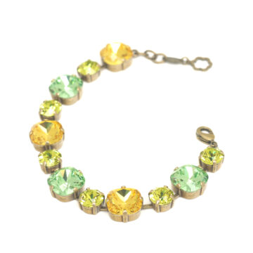 Swarovski Crystal Bracelet - Shiny Lime/Old Gold