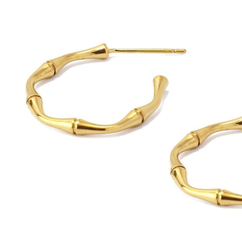 Anartxy 20mm Bamboo Hoops - Gold - Image 2