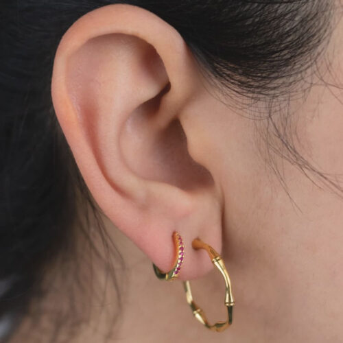 Anartxy 20mm Bamboo Hoops - Gold - Image 3