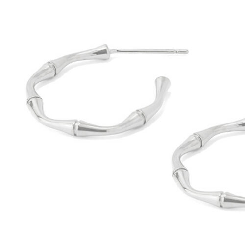 Anartxy 20mm Bamboo Hoops - Rhodium - Image 2
