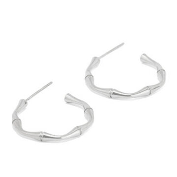 Anartxy 20mm Bamboo Hoops - Rhodium