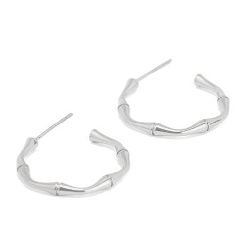 Anartxy 20mm Bamboo Hoops - Rhodium