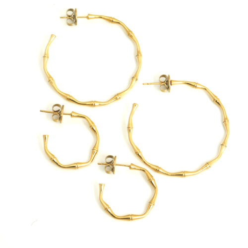Anartxy 20mm Bamboo Hoops - Gold - Image 5