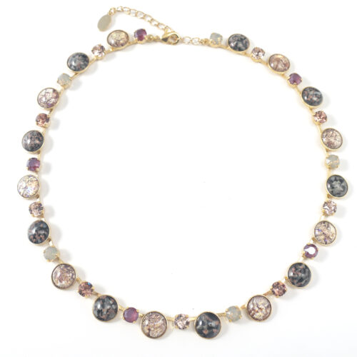 Bohemia Necklace 01 – Colour 08 (Mauve) / Gold