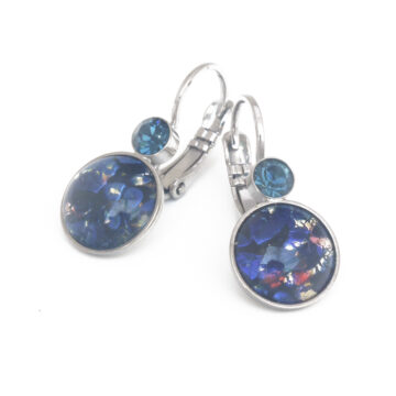 Bohemia Drop Earrings - Colour 22 (Night-blue) / silver