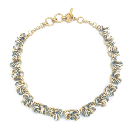 Aluminium Jewellery Chain 15 Necklace (Small Loop) - Matt Silver, Grey / Gold (22)