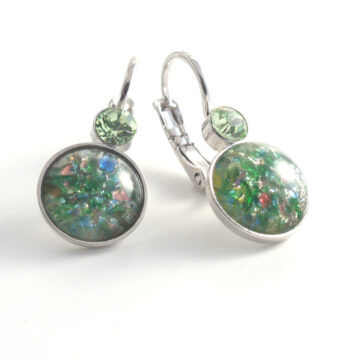 Bohemia Drop Earrings - Colour 14 (Mid-green) / silver