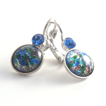 Bohemia Drop Earrings - Colour 17 (Multi-blue) / silver