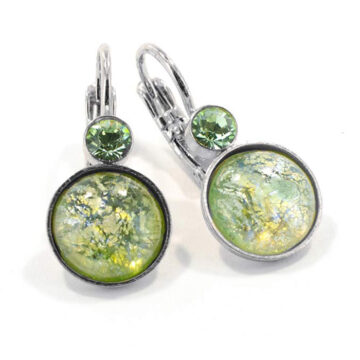 Bohemia Drop Earrings - Colour 24 (Light Green/ silver