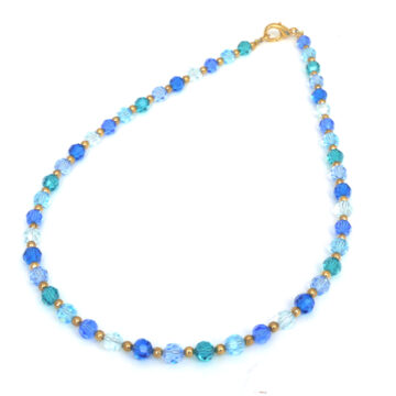 IDCO Swarovski Crystal Necklace - Col 2 Blue/Aqua Mix