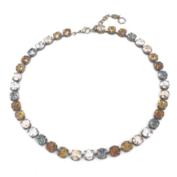 Crystal Necklace - Grey-Brown Mix /  Gold
