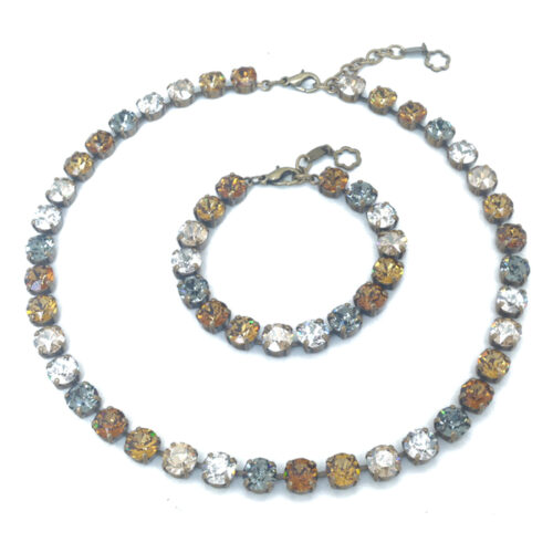 Crystal Necklace - Grey-Brown Mix /  Gold - Image 2
