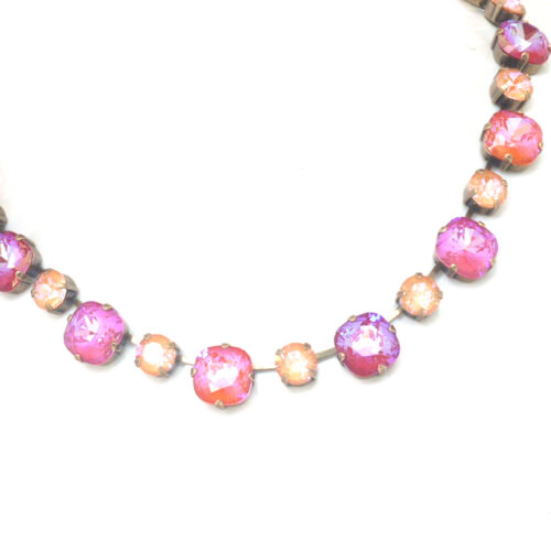 Large Swarovski Crystal Bracelet - Lotus Pink Mix / Silver - Image 2