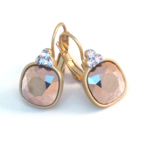 Biba Square Drop Earrings - Rosegold/Gold