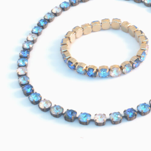 Swarovski Crystal Necklace - Serene Ocean /  Gold - Image 3
