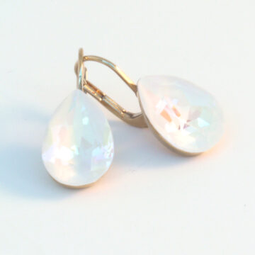 Teardrop Crystal - Ivory Delite / Gold