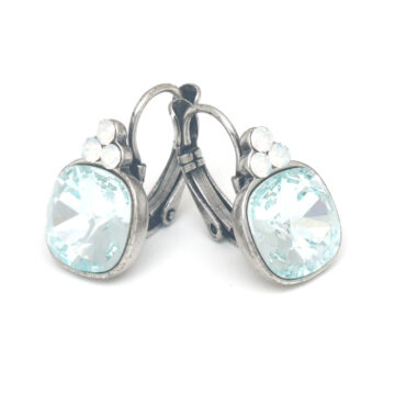 Biba Square Drop Earrings - Light Azore/Silver