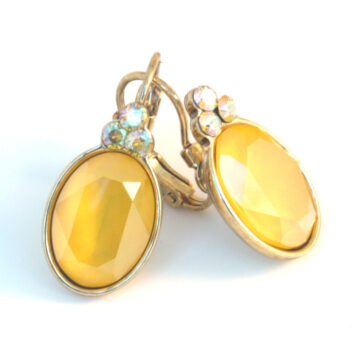 Biba Large Oval Drop Earrings - Buttercup/Gold