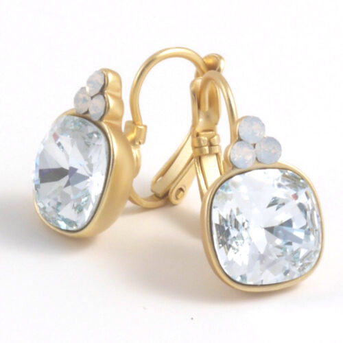 Biba Square Drop Earrings - Light Azore/Gold