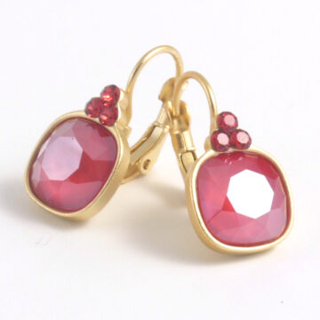 Biba Square Drop Earrings -Palace Red/Gold