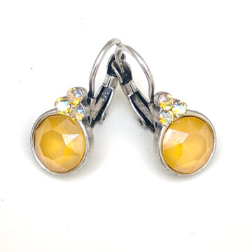Biba Small Round Drop Earrings - Buttercup/Silver