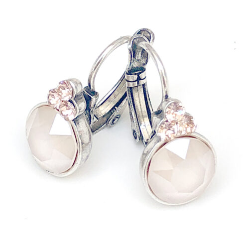 Biba Small Round Drop Earrings - Cream/Silver