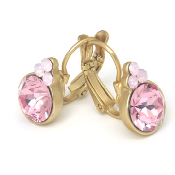 Biba Small Round Drop Earrings - Light Rose/Gold