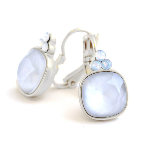 Biba Square Drop Earrings - Powder Grey/Silver