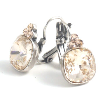 Biba Square Drop Earrings - Silk/Silver