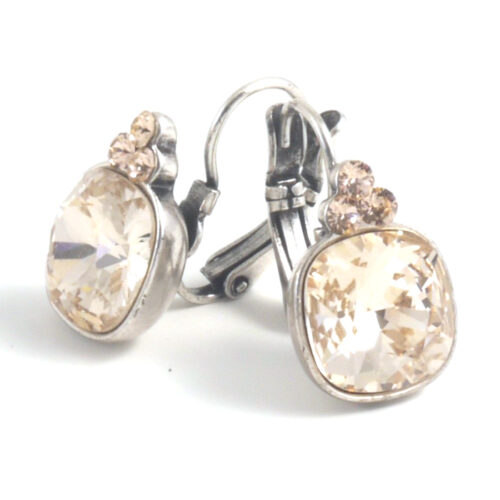 Biba Square Drop Earrings - Silk/Silver
