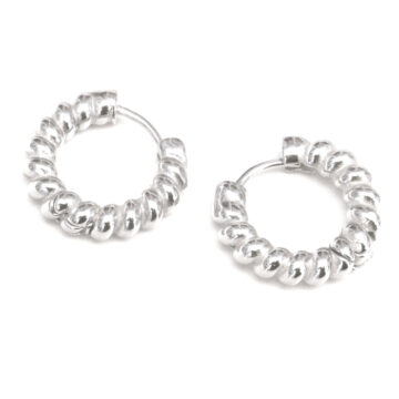 1979 9mm Twisted Rope Hoops - Rhodium