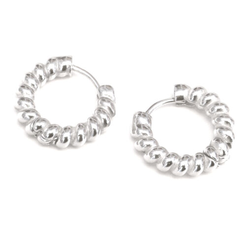 1979 9mm Twisted Rope Hoops - Rhodium