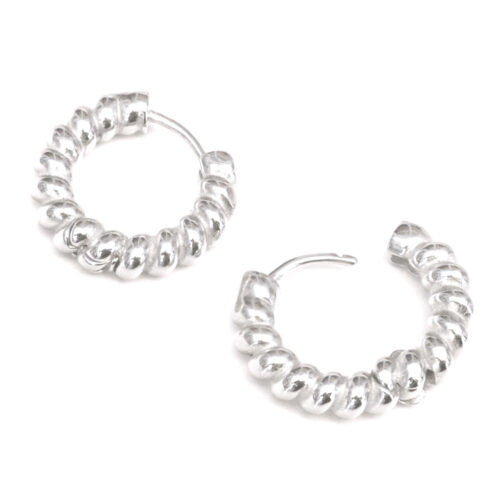 1979 9mm Twisted Rope Hoops - Rhodium - Image 2