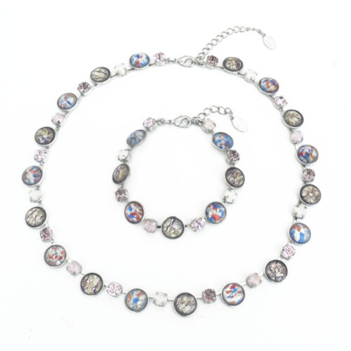Bohemia Necklace 01 - Colour 27 (Light Rose) / Silver - Image 2