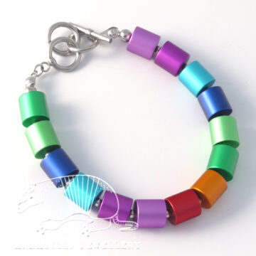 Mooi Cylinder Bead Aluminium Bracelet - Multicolour