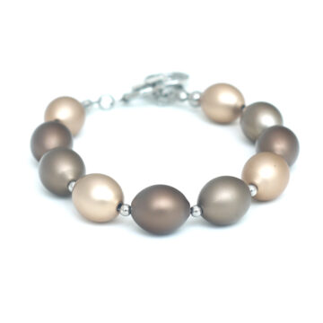 Mooi Oval Bead Aluminium Bracelet - Shades of Gold