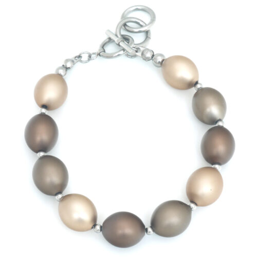 Mooi Oval Bead Aluminium Bracelet - Shades of Gold - Image 2