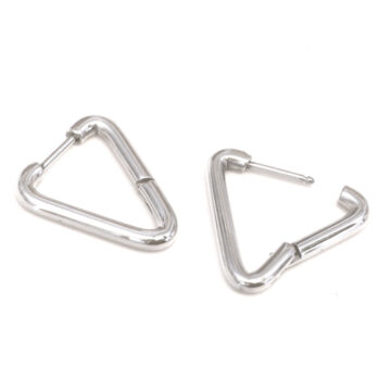 18mm Triangle Hoops- Rhodium