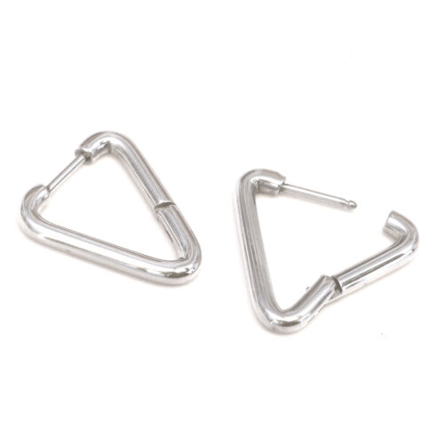 18mm Triangle Hoops- Rhodium