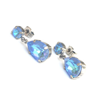 2-part Crystal Drop - Ocean Delite / Silver