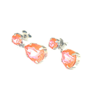 2-part Crystal Drop - Tangerine Delite / Silver