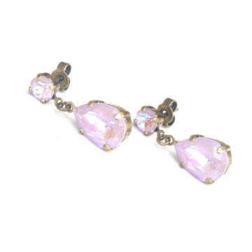 2-part Crystal Drop - Lavender Delite / Gold
