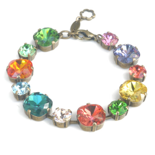 Large Swarovski Crystal Necklace - Multicolour  / Gold - Image 2