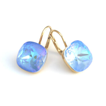 Square Crystal Drop - Ocean Delite / Gold