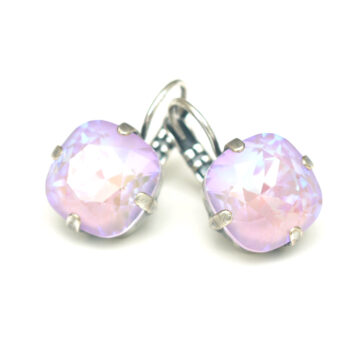 Square Crystal Drops- Lavender Delite / Silver