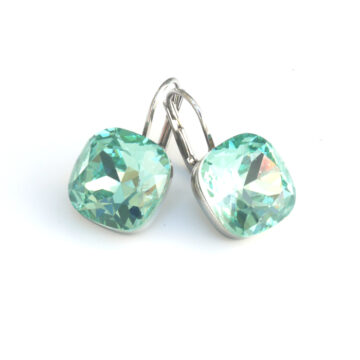 Square Crystal Drop - Light Azore / Silver