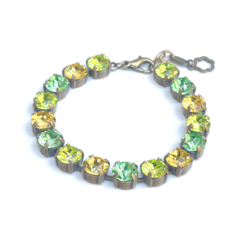 Swarovski Crystal Bracelet - Citrus Green Mix / Gold