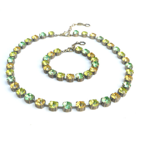 Swarovski Crystal Bracelet - Citrus Green Mix / Gold - Image 3