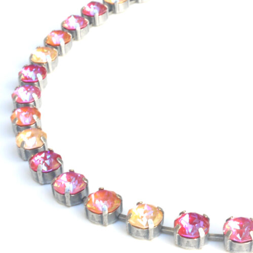 Swarovski Crystal Necklace - Multi Orange Delite Mix / Silver - Image 2